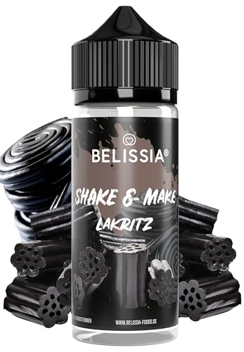 Belissia Shake and Make - Lakritz - Hochdosiertes Lebensmittel Aroma 10ml mit praktischer Schüttelflasche zum mischen. Zur Verwendung in Lebensmitteln, für Vernebler, Nebelmaschinen, Diffuser uvm. von Belissia