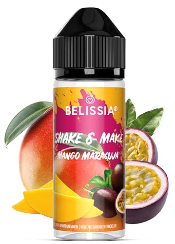 Belissia Shake and Make - Mango-Maracuja - Hochdosiertes Lebensmittel Aroma10ml mit praktischer Schüttelflasche zum mischen. Zur Verwendung in Lebensmitteln, für Vernebler, Nebelmaschinen uvm. von Belissia