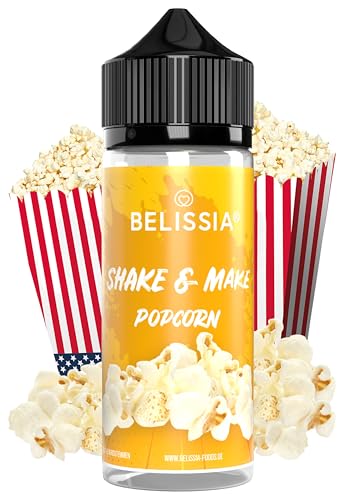 Belissia Shake and Make - Popcorn - Hochdosiertes Lebensmittel Aroma10ml mit praktischer Schüttelflasche zum mischen. Zur Verwendung in Lebensmitteln, für Vernebler, Nebelmaschinen, Diffuser uvm. von Belissia