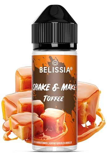 Belissia Shake and Make - Toffee - Hochdosiertes Lebensmittel Aroma10ml mit praktischer Schüttelflasche zum mischen. Zur Verwendung in Lebensmitteln, für Vernebler, Nebelmaschinen, Diffuser uvm. von Belissia