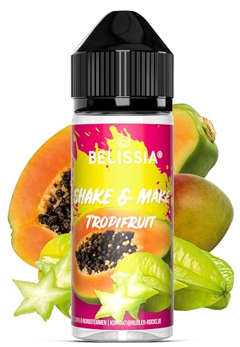 Belissia Shake and Make - Tropifruit - Hochdosiertes Lebensmittel Aroma 10ml mit praktischer Schüttelflasche zum mischen. Zur Verwendung in Lebensmitteln, für Vernebler, Nebelmaschinen, Diffuser uvm. von Belissia