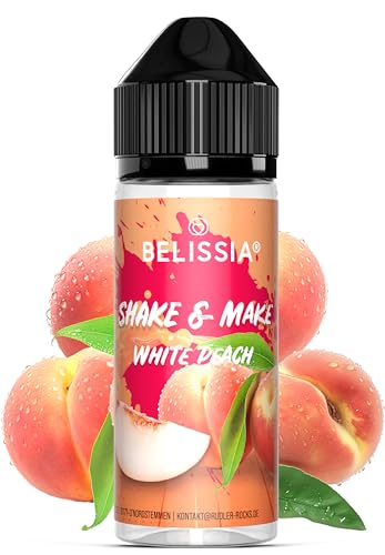 Belissia Shake and Make - White Peach - Hochdosiertes Lebensmittel Aroma 10ml mit praktischer Schüttelflasche zum mischen. Für Lebensmittel, Kochen, Backen, Hobby, Raumerfrischung uvm. von Belissia