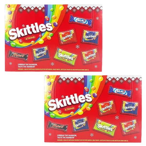 2 x Skittles & Friends Weihnachts-Süßigkeiten-Geschenke Auswahlboxen | Weihnachtsauswahlboxen | Geschenke Schokolade Auswahlboxen | Weihnachtspralinen | Süßigkeitenpackungen | Strumpffüller | Vegetarier 2 x Skittles & Friends Weihnachts-Süßigkeiten-Geschenke Auswahlboxen | Weihnachtsauswahlboxen | Geschenke Schokolade Auswahlboxen | Weihnachtspralinen | Süßigkeitenpackungen | Strumpffüller | Vegetarier von Bella & Co.