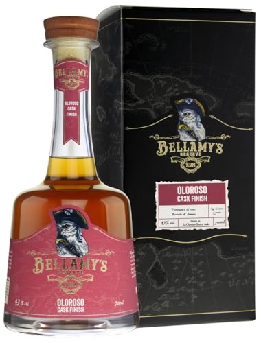 Bellamy's Reserve Rum Oloroso Cask Finish mit Geschenkbox | 5 Jahre gereifter Rum Blend aus Barbados & Jamaika | Gefinished in Oloroso Sherry Casks | 1 x 700ml Bellamy's Reserve Rum Oloroso Cask Finish mit Geschenkbox | 5 Jahre gereifter Rum Blend aus Barbados & Jamaika | Gefinished in Oloroso Sherry Casks | 1 x 700ml von Bellamy’s Rum