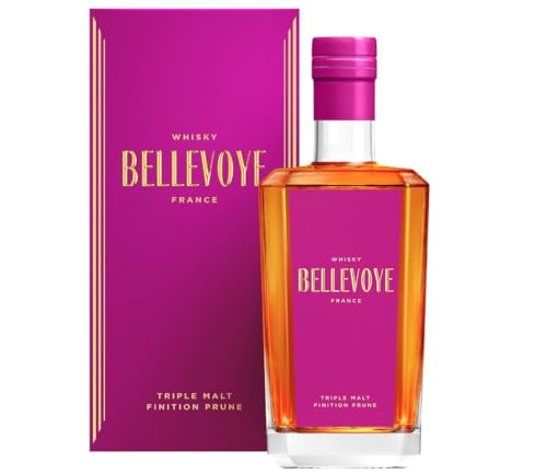 BELLEVOYE - Whisky Triple Malt - Französischer Whisky Bellevoye Prune - Doppelte Goldmedaille Concours Mondial de Bruxelles 2022-43% Alkohol - Herkunft: 100% Frankreich - 70 cl von BELLEVOYE