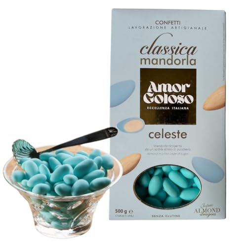 Amor Goloso Hochzeit, Tauf, Kommuniosmandeln, Bomboniere italiane, in verschieden Farben weiß,rosa, blau verschiedene Geschmäcker zum verschenken an ihre Gäste 500g Packung für 18 Gäste (1x, Blau) Amor Goloso Hochzeit, Tauf, Kommuniosmandeln, Bomboniere italiane, in verschieden Farben weiß,rosa, blau verschiedene Geschmäcker zum verschenken an ihre Gäste 500g Packung für 18 Gäste (1x, Blau) von Bellmond Eq