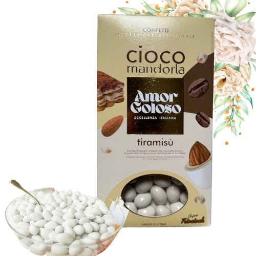 Amor Goloso Hochzeit, Tauf, Kommuniosmandeln, Bomboniere italiane, in verschieden Farben weiß,rosa, blau verschiedene Geschmäcker zum verschenken an ihre Gäste 500g Packung für 18 Gäste (1x, Tiramisu) Amor Goloso Hochzeit, Tauf, Kommuniosmandeln, Bomboniere italiane, in verschieden Farben weiß,rosa, blau verschiedene Geschmäcker zum verschenken an ihre Gäste 500g Packung für 18 Gäste (1x, Tiramisu) von Bellmond Eq
