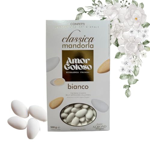 Amor Goloso Hochzeit, Tauf, Kommuniosmandeln, Bomboniere italiane, in verschieden Farben weiß,rosa, blau verschiedene Geschmäcker zum verschenken an ihre Gäste 500g Packung für 18 Gäste (1x, Weiß) Amor Goloso Hochzeit, Tauf, Kommuniosmandeln, Bomboniere italiane, in verschieden Farben weiß,rosa, blau verschiedene Geschmäcker zum verschenken an ihre Gäste 500g Packung für 18 Gäste (1x, Weiß) von Bellmond Eq