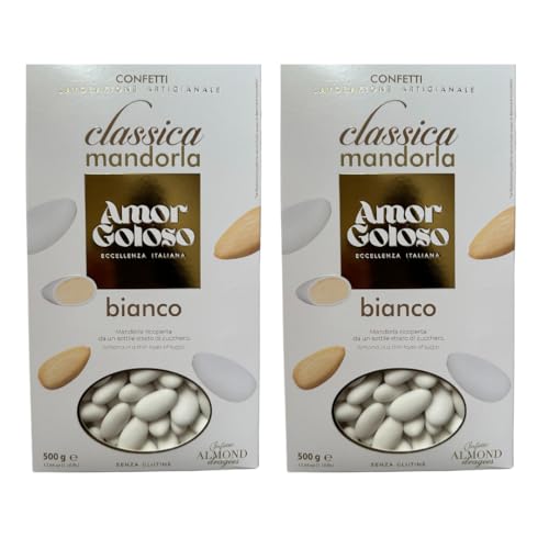 Amor Goloso Hochzeit, Tauf, Kommuniosmandeln, Bomboniere italiane, in verschieden Farben weiß,rosa, blau verschiedene Geschmäcker zum verschenken an ihre Gäste 500g Packung für 18 Gäste (2x, Weiß) Amor Goloso Hochzeit, Tauf, Kommuniosmandeln, Bomboniere italiane, in verschieden Farben weiß,rosa, blau verschiedene Geschmäcker zum verschenken an ihre Gäste 500g Packung für 18 Gäste (2x, Weiß) von Bellmond Eq