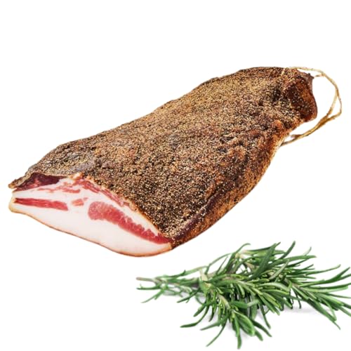 Guanciale | Fettbacke | Stücke portioniert ca. 1,3kg | ideal für bin Amatriciana- und Carbonara-Rezepte | ein 100% italienisches Produkt | höchster Qualität | luftgetrocknet | mit Pfeffer gewürzt Guanciale | Fettbacke | Stücke portioniert ca. 1,3kg | ideal für bin Amatriciana- und Carbonara-Rezepte | ein 100% italienisches Produkt | höchster Qualität | luftgetrocknet | mit Pfeffer gewürzt von Bellmond Eq