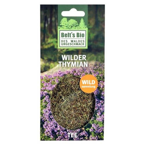 Belt's Bioprodukte Bio Wilder Thymian 1er Pack (1 x 35 g) aus Wildsammlung, geschnitten, als Tee oder zum Würzen, absolut rein und natürlich von Belt´s Bio - DES WALDES URGESCHMACK