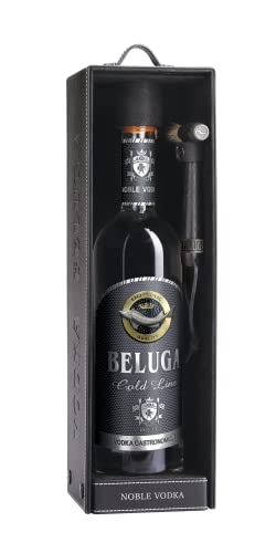 Beluga Gold Line Vodka 1 KARTON: 6 Flaschen je 0,7 Liter im Lederbehälter 40% Alk., Premium Wodka aus Sibirien, reiner und weicher Geschmack Beluga Gold Line Vodka 1 KARTON: 6 Flaschen je 0,7 Liter im Lederbehälter 40% Alk., Premium Wodka aus Sibirien, reiner und weicher Geschmack von Beluga