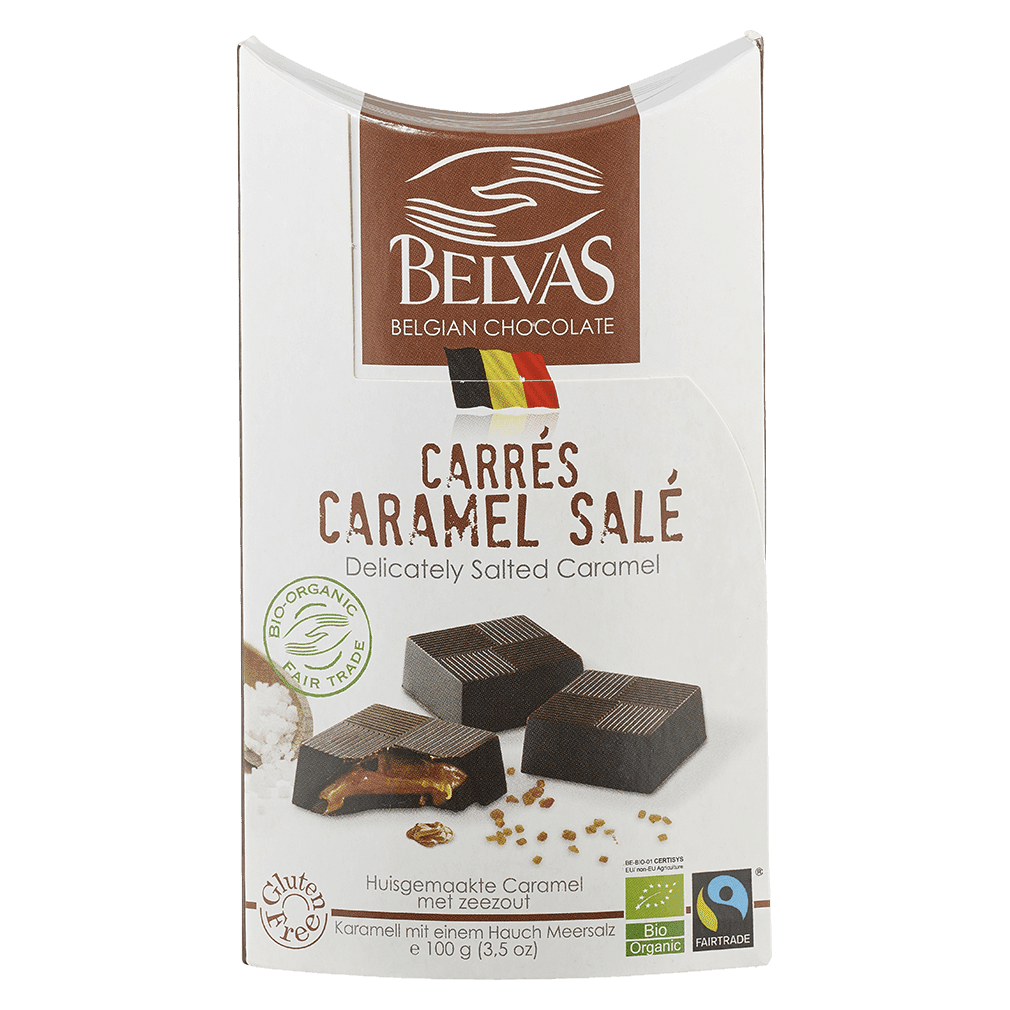 Bio Carrés Caramel mit Salz Bio Carrés Caramel mit Salz von Belvas
