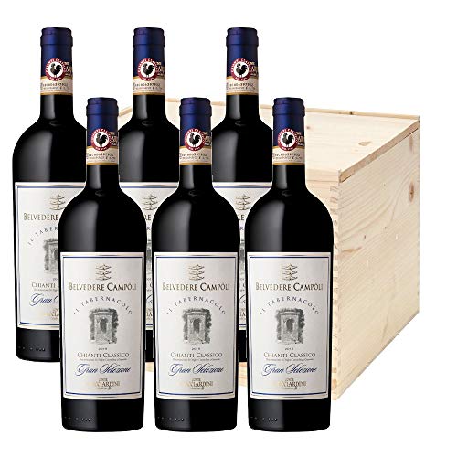 Il Tabernacolo Chianti Classico Gran Selezioni DOCG - Italienischer Rotwein (6 flasche 75 cl. Im Holzkoffer) von Belvedere a Campoli