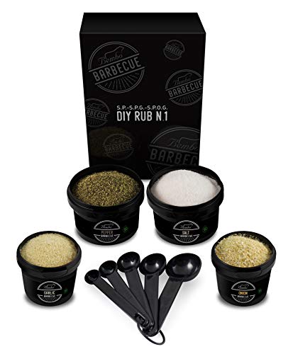 BEMBO - DIY RUB - Kreieren Sie Ihren BBQ Rub - Made in Italy - Ein Garnset zum Erstellen Ihrer eigenen Gewürzmischungen für Rindfleisch, Schweinefleisch, Fisch, Gemüse von Bembo Qualità d'Autore