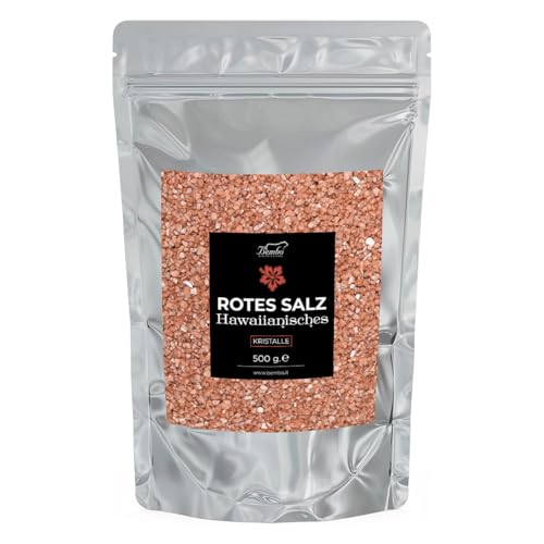 Hawaiianisches Rotes Salz Bembo - Rote Alaea Salzkrystall - Packung 500 g - Ideal für Fleisch, Fisch im Ofen und Gemüse von Bembo Qualità d'Autore