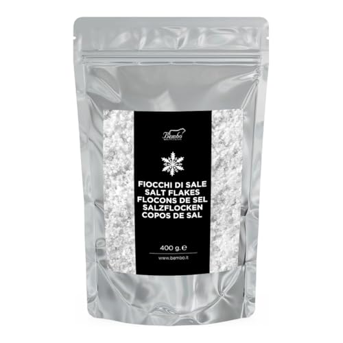 Salzflocken Bembo 400 g - Reines Meersalzflocken aus dem Mittelmeer – Für Fleisch, Fisch, Salate, Grill – Packung 400 g von Bembo Qualità d'Autore