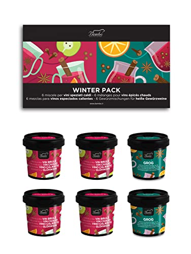 Würzige Weine – Winter Pack – 6 Gewürzmischungen für heiße Gewürzweine – Glühwein, Grog – Tolle Geschenkidee für Sie und Ihn zum Geburtstag, Jahrestag oder Dinner-Einladung von Bembo Qualità d'Autore