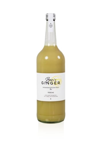 Ben's GINGER: Bio Ingwerkonzentrat 1000ml | von Hand gepresst, mit Liebe aus München | täglicher Booster, Ingwer Shot für Tee, Cocktails, Gerichte (1) von Ben's GINGER