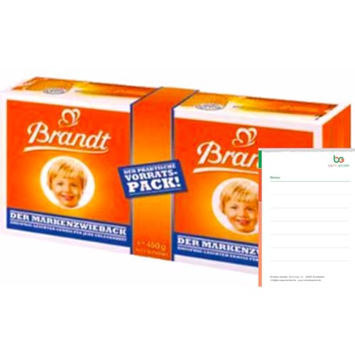Brandt Der Markenzwieback Doppelpack – 450g Vorratspack – Original Knuspriger Zwieback Genuss für Frühstück & Snack – Der Klassiker seit Generationen + Ben's Garden Notizblock Set Brandt Der Markenzwieback Doppelpack – 450g Vorratspack – Original Knuspriger Zwieback Genuss für Frühstück & Snack – Der Klassiker seit Generationen + Ben's Garden Notizblock Set von Ben's Garden