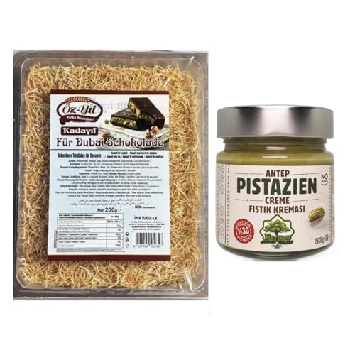 Dubai Schokolade Set: Geröstete Kadayif (200g) & Pistaziencreme (200g) | Teigfäden | Engelshaar | Einfache Zubereitung | Baklava | Özyil+ Ben's Garden Notizblock von Ben's Garden