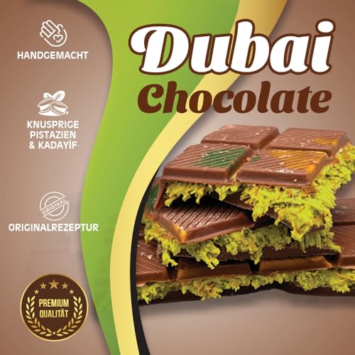 Dubai Schokolade mit Pistazien & Kadayif | 100% Originalrezeptur | Handgemacht | Virale TikTok Hype Schokolade | 200g Dubai Schokolade mit Pistazien & Kadayif | 100% Originalrezeptur | Handgemacht | Virale TikTok Hype Schokolade | 200g von Ben's Garden