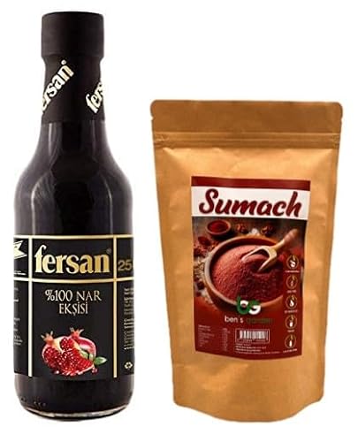 Fersan 100% Reiner Granatapfelsirup (330 g) & Sumach Gewürz (125 g) Set | Natürliche, Vegane Würze für Salate, Marinaden & orientalische Gerichte von Ben's Garden