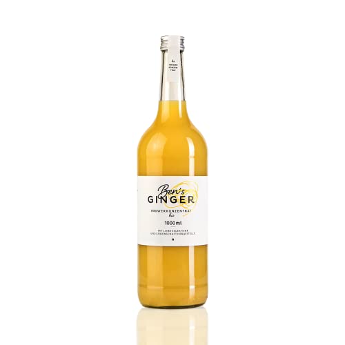 Ben’s Ginger Bio Ingwerkonzentrat – täglicher Booster, Ingwer Shot für Tee, Cocktails, Gerichte - 1000ml von Ben's Ginger