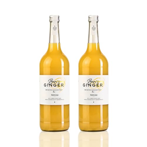 Ben’s Ginger Bio Ingwerkonzentrat – täglicher Booster, Ingwer Shot für Tee, Cocktails, Gerichte - 2x 1000ml von Ben's Ginger