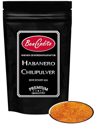 BenCondito I Habanero Chilipulver - sehr scharfe Red Savina Habanero Chilis fein gemahlen 500g Aromabeutel von BenCondito