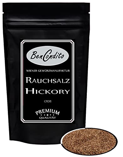 BenCondito I Rauchsalz Hickory 500g - Über Hickory Holz Geräuchertes Salz im Aromabeutel von BenCondito