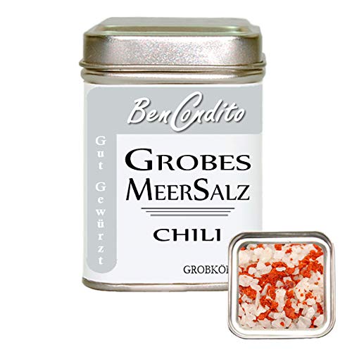 BenCondito I Chili Salz - grobes Meersalz mit Chiliflocken für die Gewürzmühle 130 Gr. Dose von BenCondito