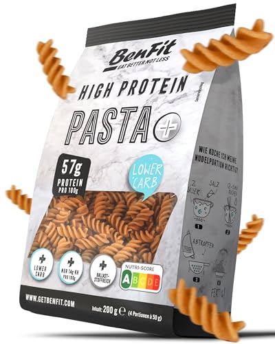 BENFIT High Protein Low Carb Pasta - 4 x 200g Fusilli - Proteinreiche, lang anhaltende, sättigende und kohlenhydratarme Pasta, 60 g Protein pro 100 g von BenFit Nutrition