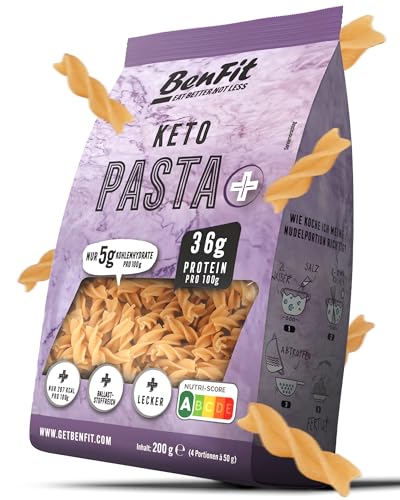 BENFIT Keto High Protein Nudeln - 8 x 200g Fusilli - Low Carb mit 90% weniger Kohlenhydraten | Proteinreiche Pasta mit 36g Eiweiß | langanhaltend sättigend & kalorienreduziert | 24 Monate haltbar von BenFit Nutrition