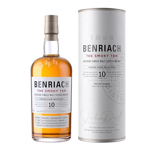 Benriach THE SMOKY TEN - 10 Jahre - Peated Speyside Single Malt Scotch Whisky (1 x 0.7l) 43% Vol. - Traditionelle dreifache Fassreifung | 700 ml (1er Pack) von BenRiach