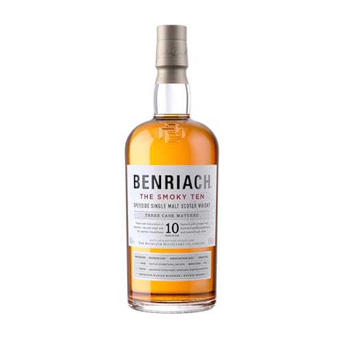 Benriach THE SMOKY TEN - 10 Jahre - Peated Speyside Single Malt Scotch Whisky (1 x 0.7l) 43% Vol. - Traditionelle dreifache Fassreifung | 700 ml (1er Pack) von BenRiach