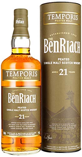 The BenRiach 21 Years Old TEMPORIS Peated Malt 46% Vol. 0,7l in Geschenkbox von BenRiach