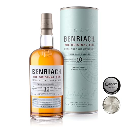 Benriach 10 Jahre - Speyside Single Malt Scotch Whisky - Inklusive Geschenkverpackung - Vielschichtige Aromen von Obst und süßem Malz - 0.7L/43% Vol. von Benriach