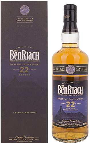 Benriach 22 Years Old PEATED Second Edition DUNDER mit Geschenkverpackung Whisky (1 x 0.7 l) von BenRiach