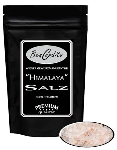BenCondito I grob gemahlenes Rosa Steinsalz aus Punjab (bekannt als Himalaya Salz) für Salzmühle 1 Kg Großpackung von Bencondito