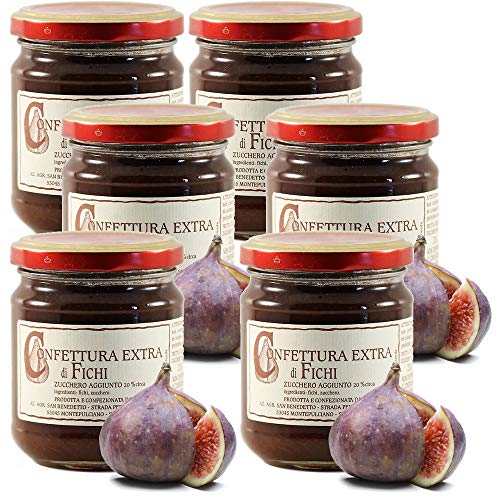 Extra Marmelade von San Benedetto Feigen - Italienisches Handwerksprodukt (6 Gläser 210 Gramm) von Benedetto