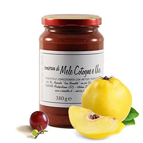 Halten Sie Quitten und Trauben ohne Zucker San Benedetto - Italienisches Handwerksprodukt (1 Glas 380 Gramm) von Axppin