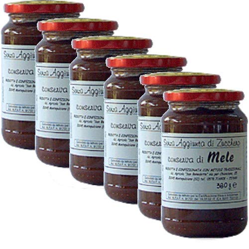 San Benedetto Bio-Zuckerdose ohne Apfelkonserven - Italienisches Handwerksprodukt (6 Gläser 380 Gramm) von Benedetto