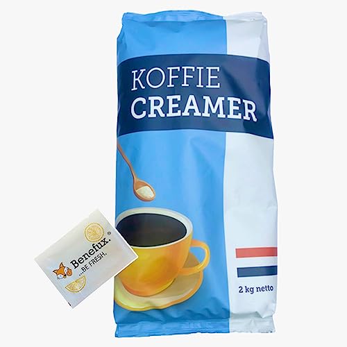 Benefux. Koffecreamer Kaffeeweißer Holland Vorratspackung 2kg + Benefux. Erfrischungstuch 2000 g von Benefux.