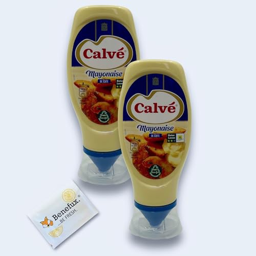 Calvé Mayonnaise Squeeze 2x 430ml + Benefux. Erfrischungstuch von Benefux.