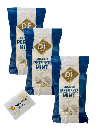 DF Pepermunt Peppermint Pfefferminztabletten Sparpaket 3x 450g + Benefux. Erfrischungstuch 450 g von Benefux.