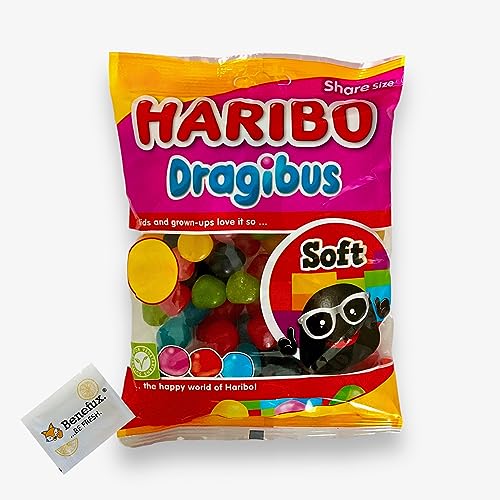 Haribo Dragibus Soft 200g + Benefux. Erfrischungstuch von Benefux.