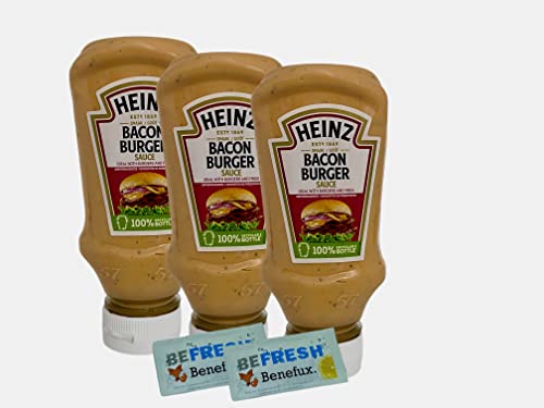 Heinz Bacon Burger Sauce 3x 225g Vorteilspaket + gratis Benefux. Erfrischungstücher 675g von Benefux.