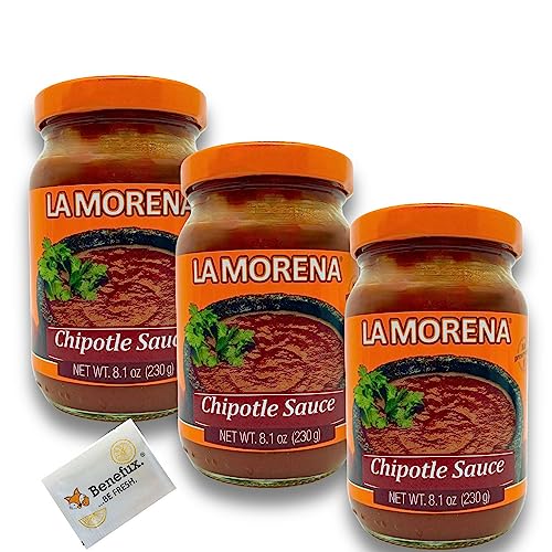 La Morena Mexican Chipotle Sauce Mexico Vorteils-Set 3x 230g + Benefux. Erfrischungstuch von Benefux.
