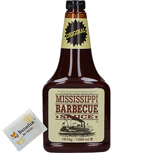 Mississippi BBQ-Sauce Original Barbecue 1814g 1560ml aus USA + Benefux. Erfrischungstuch von Benefux.